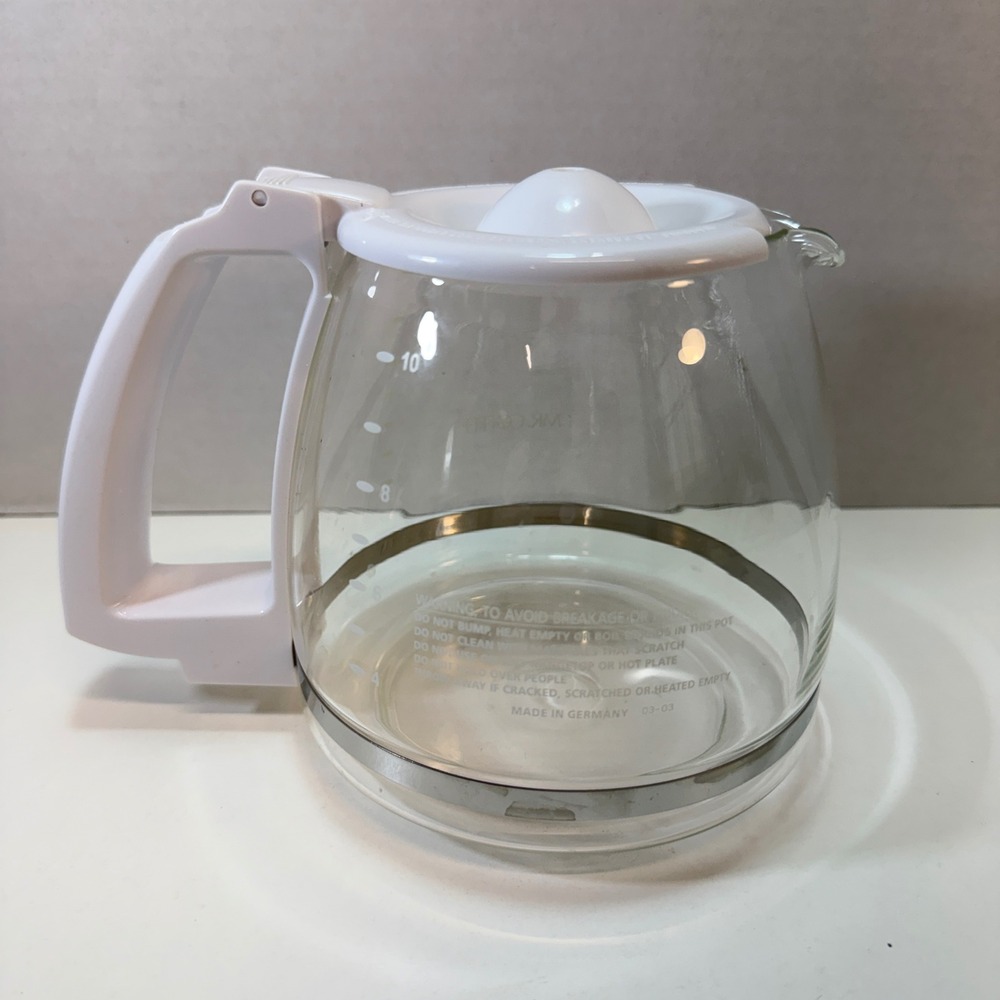 Mr. Coffee Replacement Carafe‎ 10 Cup White Glass Coffee Pot Made In Germany